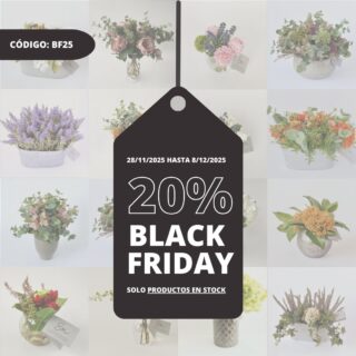 Los Detalles se apuntan un año más al Black Friday!!!! 

Desde el 28 de noviembre al 8 de diciembre  a las 23:59, 20% de descuento en TODOS LOS PRODUCTOS EN STOCK con el código BF25 , incluido nuestro outlet, en el que podréis encontrar súper chollos!!

En la bio os dejo el link a todo lo que hay en stock en la web para ponéroslo fácil.

Envíos gratuitos a partir de 200€ en productos en stock.

¿Te lo vas a perder?

#Blackfriday #cuandoloartificialresultanatural  #florartificial plantaartificial proyectosamedida 20aniversario