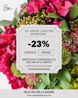 ✨ 23 años creando momentos especiales ✨ GRACIASSSSSSSSSS!!!!

En Los Detalles estamos de aniversario… ¡y lo celebramos contigo! 

Durante estos 23 años hemos formado parte de vuestros regalos, sorpresas, decoraciones y recuerdos, y no podemos estar más agradecidos.

Para celebrarlo, te regalamos un 23% de descuento en todos los productos en stock (os dejo el link en la bio).

Y como el Día de la Madre está a la vuelta de la esquina… es el momento perfecto para encontrar ese regalo especial y sorprenderla, porque ella se lo merece todo.

Código: DSM23 válido hasta el 29/4/26 a las 23:59

Gracias por seguir ahí… ¡vamos a por muchos años más juntos! 

#Aniversario #losdetallesdesonia #DiaDeLaMadre  #cuandoloartificialresultanatural #RegalosConAmor Descuento